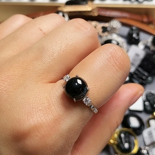 翡翠银S925镶嵌戒指