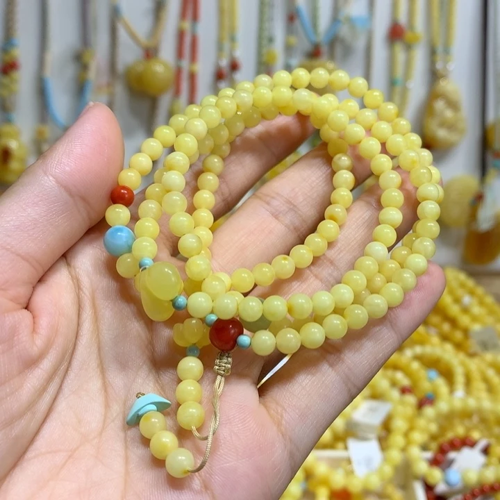 蜜蜡颈饰未镶嵌5mm