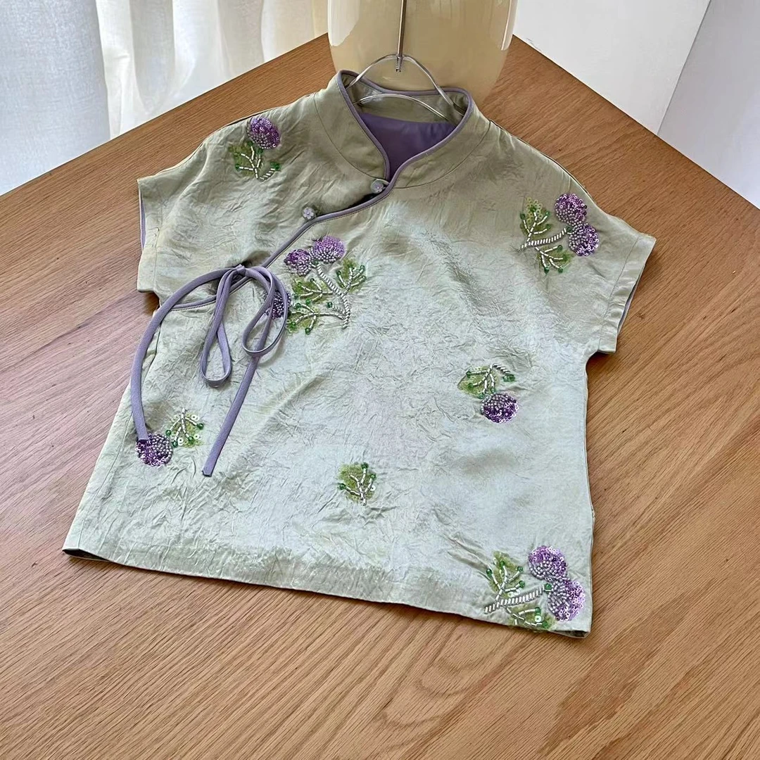 【喜儿定制】春夏季新款百搭时尚短袖衬衫汉服休闲中大童夏季