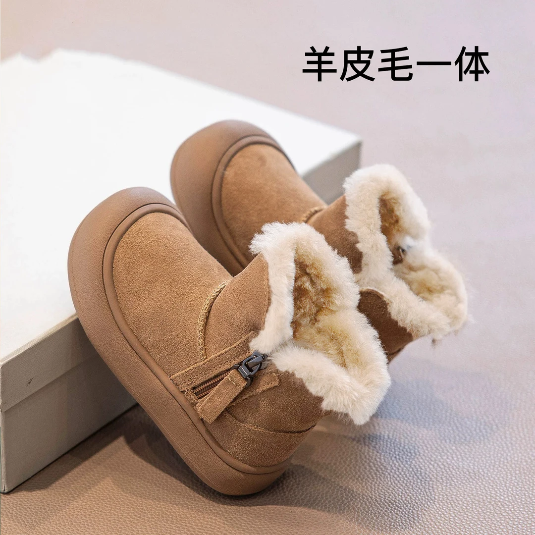 【老倪】15真皮儿童雪地靴24冬季新款女童棉鞋男童羊毛加厚雪地0303