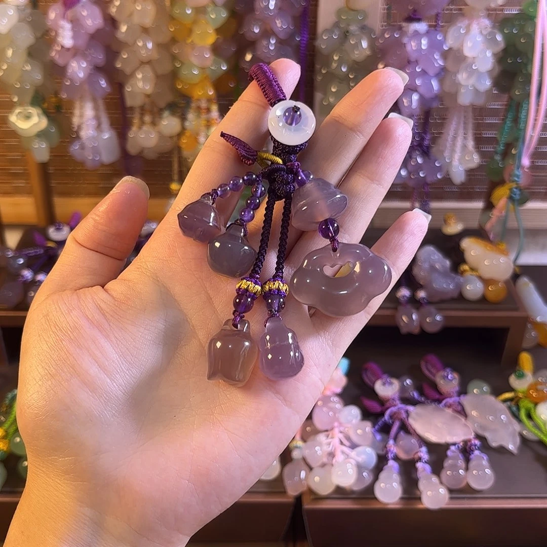 未镶嵌车挂玛瑙/玉髓钥匙扣