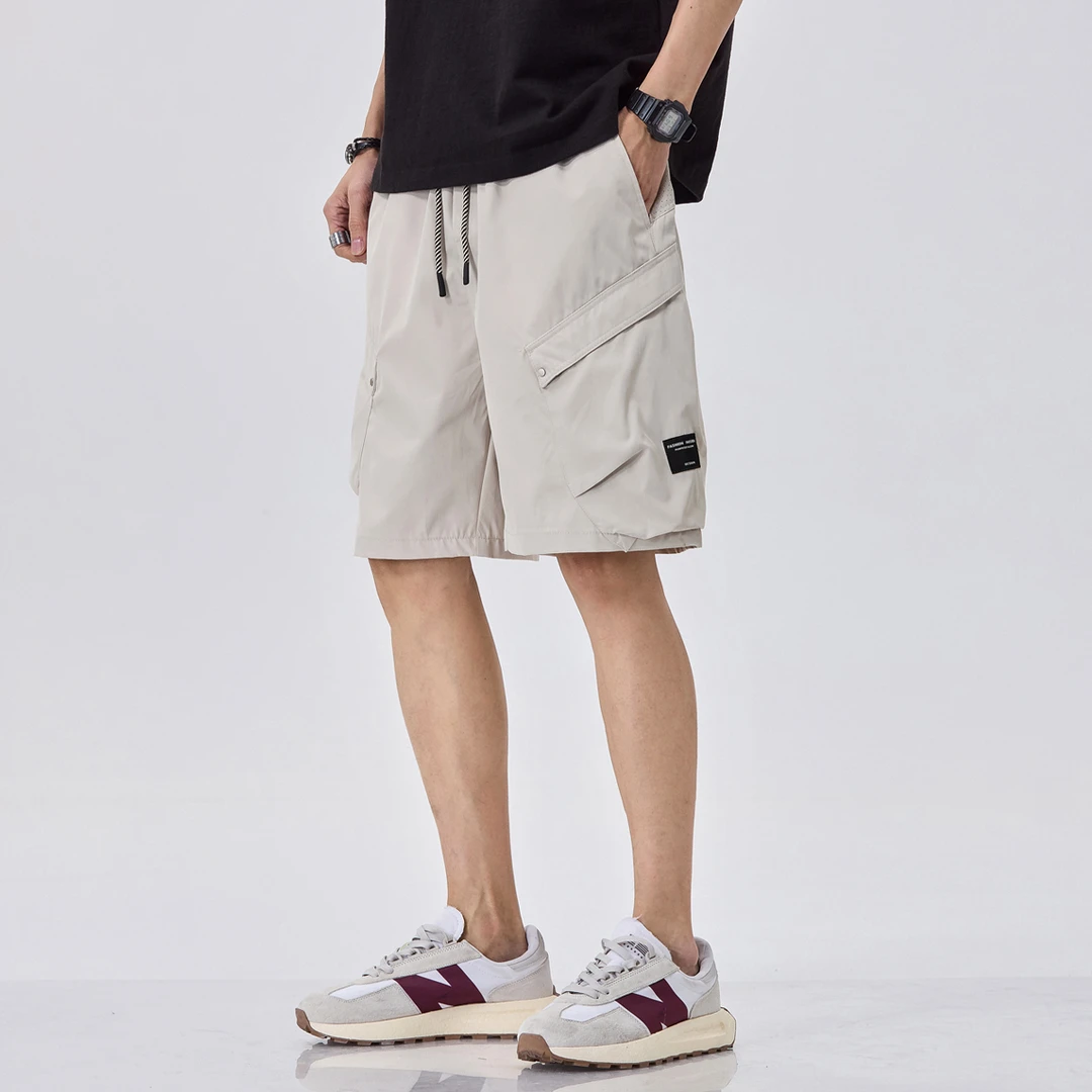 2025夏季宽松百搭运动五分裤子男美式轻薄透气速干工装短裤男士潮