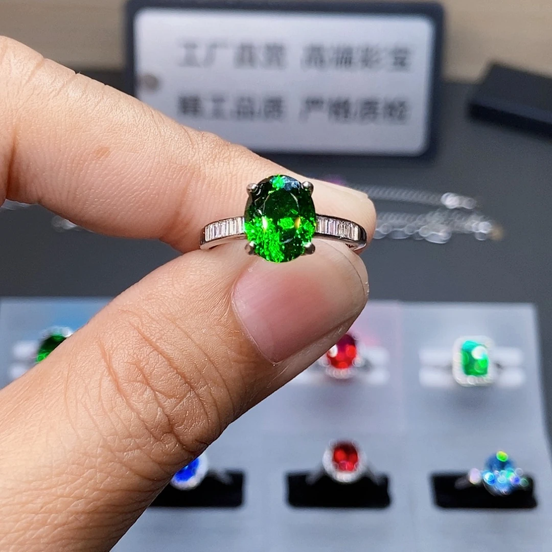 碧玺银S925镶嵌戒指