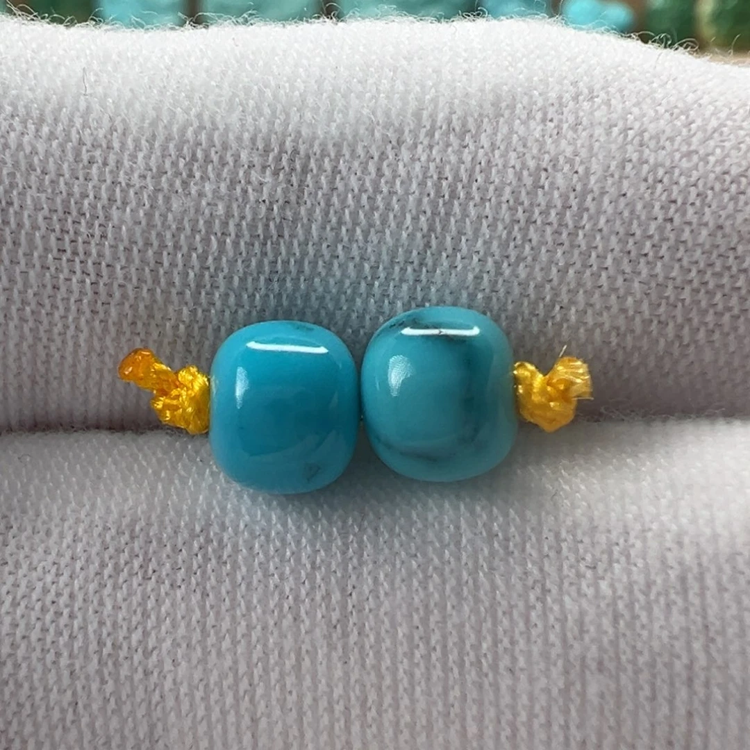 未镶嵌绿松石老型对珠6.3x5.3mm