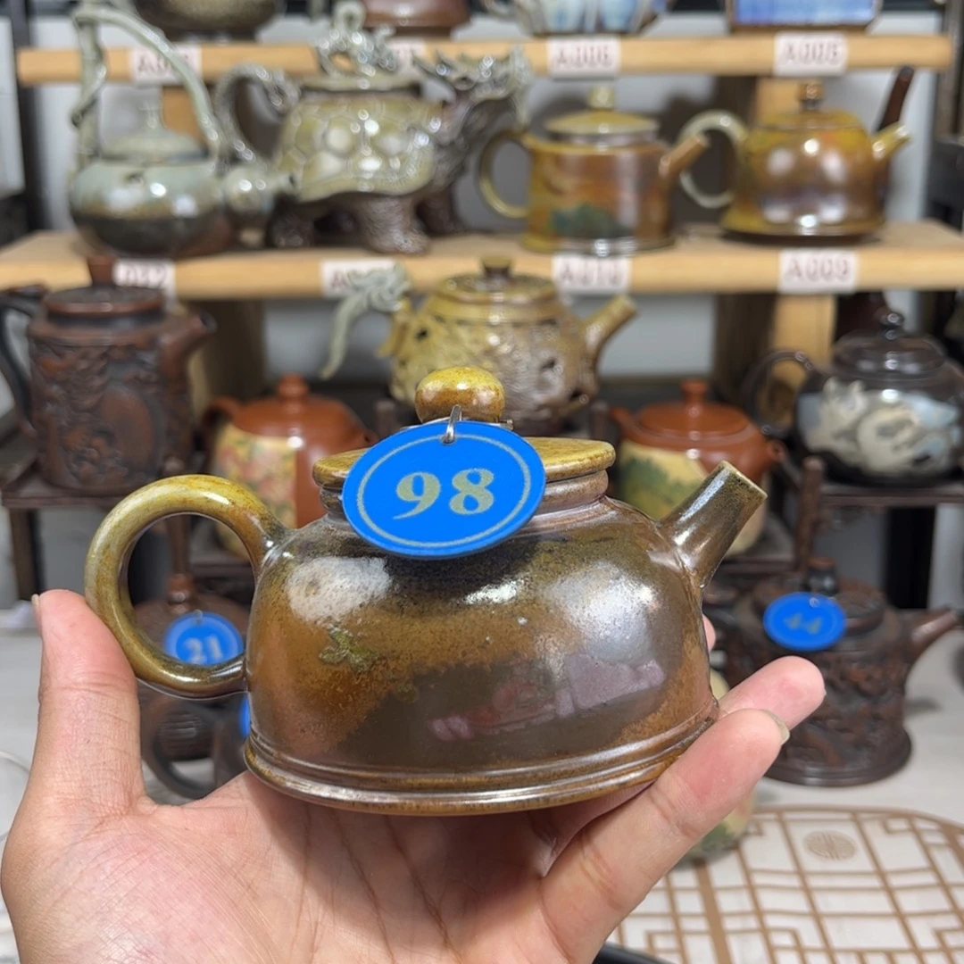 180cc白泥彩填柴烧西施，古法传承裸坯柴烧