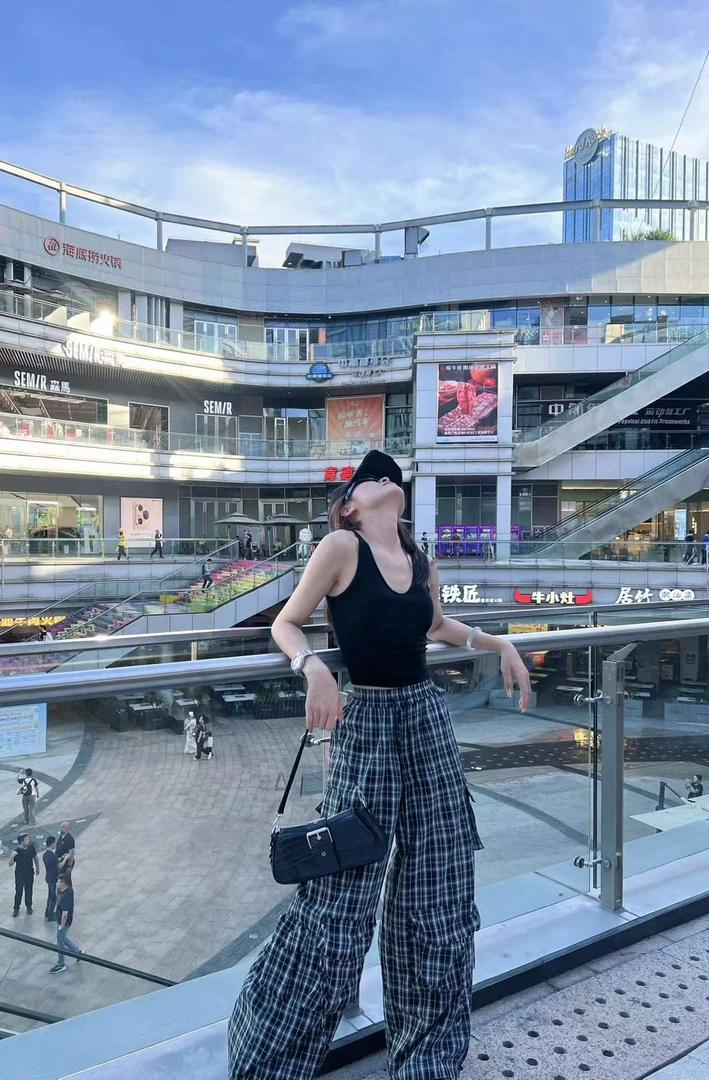 L高街（001-100）多口袋工装裤设计感小众嘻哈显瘦潮流拖地裤女