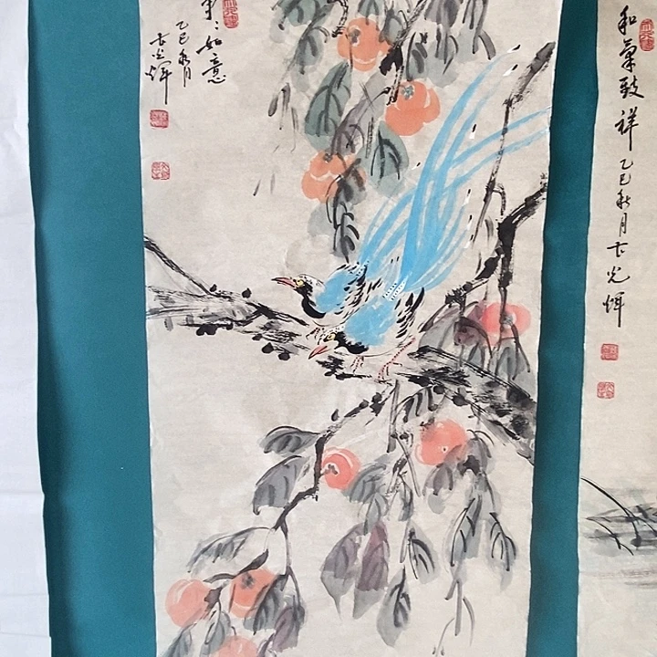 国画三尺手绘花鸟作品