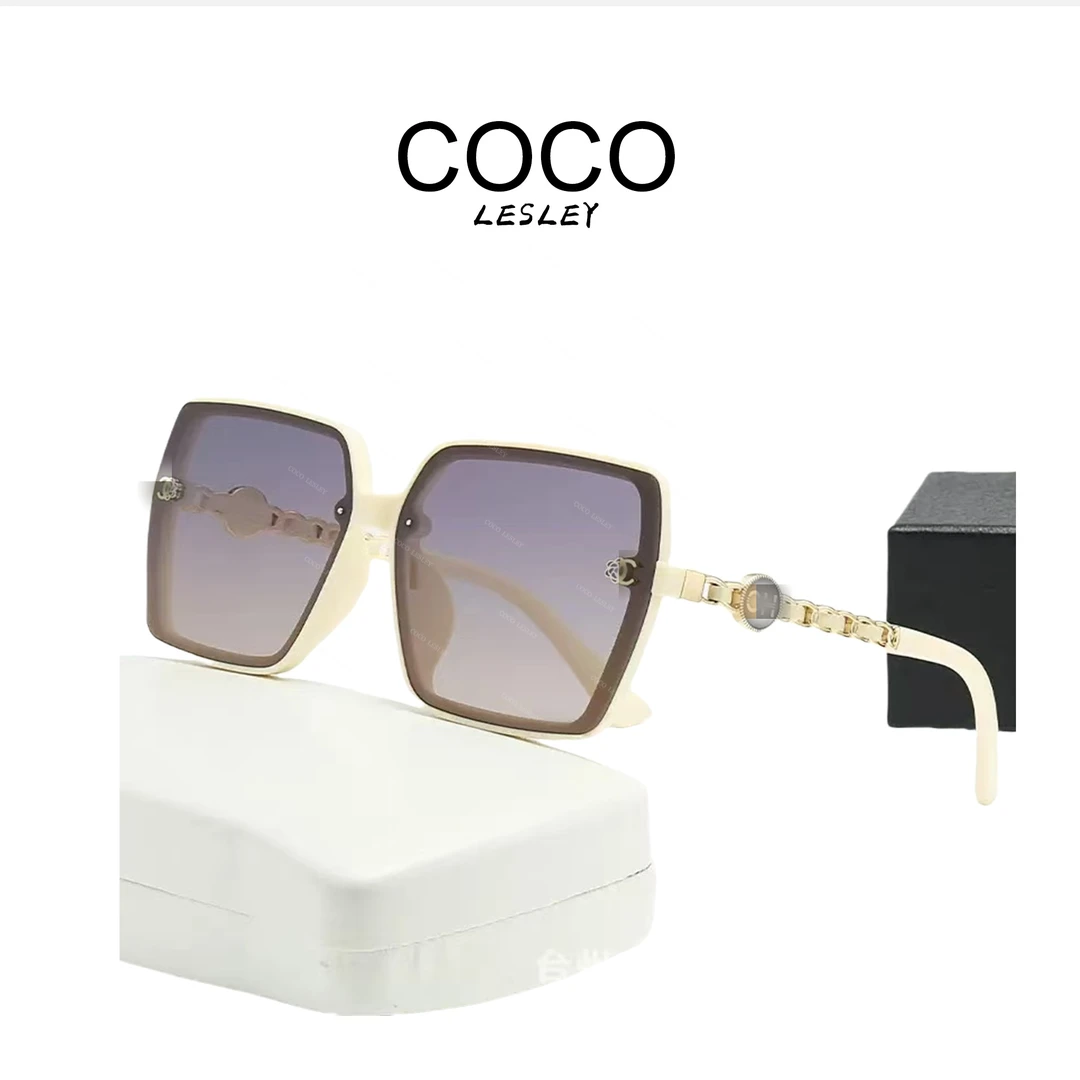 欧美潮流高级感链条小香眼镜优雅白眼镜墨镜