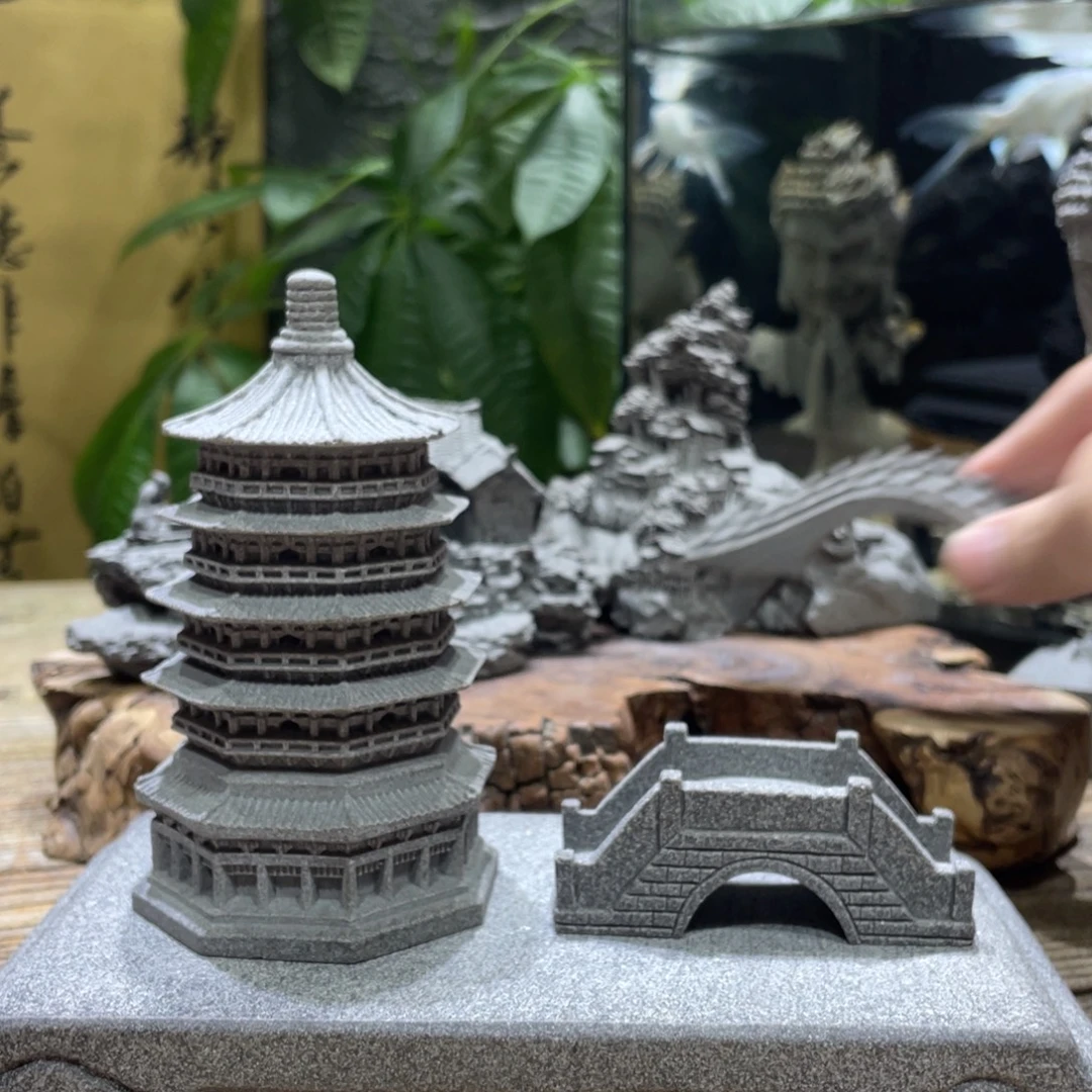 石材文昌塔一小桥一个