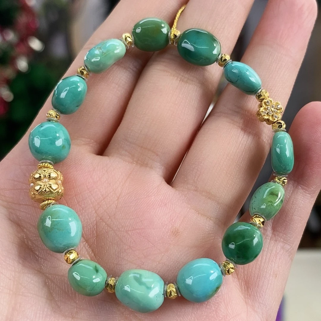 绿松石银S925镀金镶嵌珠宝奇石