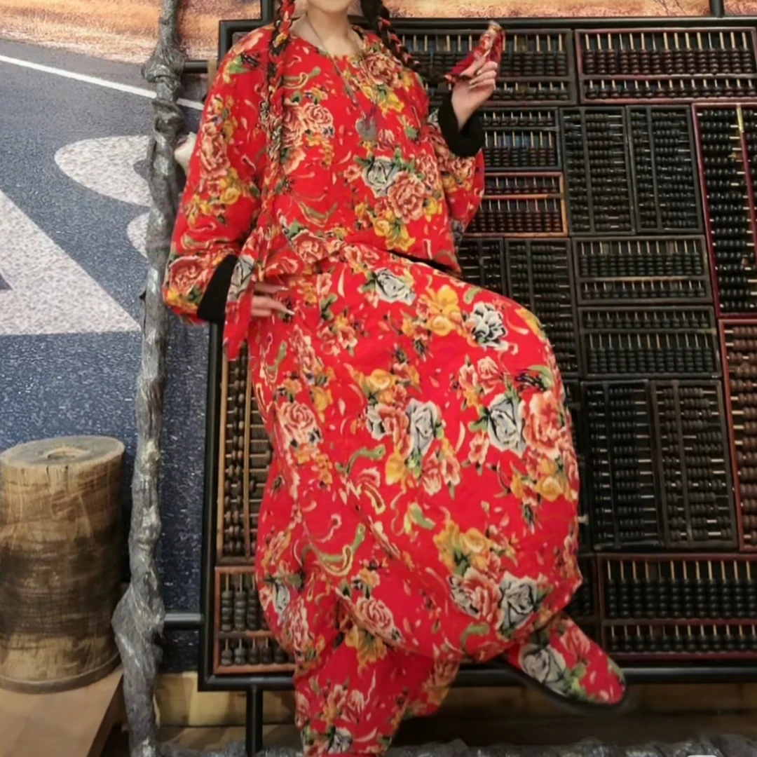 【东森家】设计师亚麻西瓜拼接裤