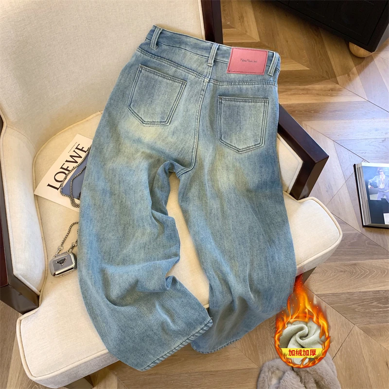 牛仔裤女季大码小个子女裤子拖地裤子裤窄版直筒宽裤裤子2025年