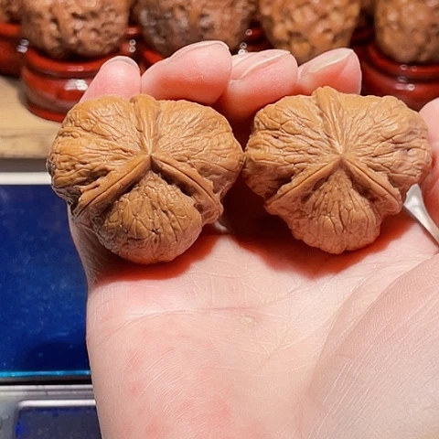 把件文玩核桃碟桩玉璧带彩40