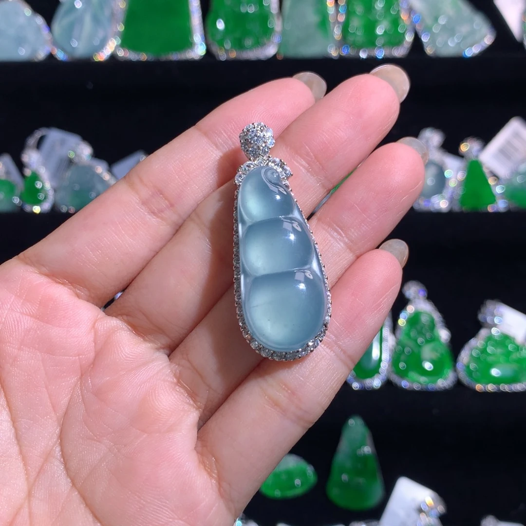 【闪购商品】翡翠银S925镶嵌颈饰天然翡翠