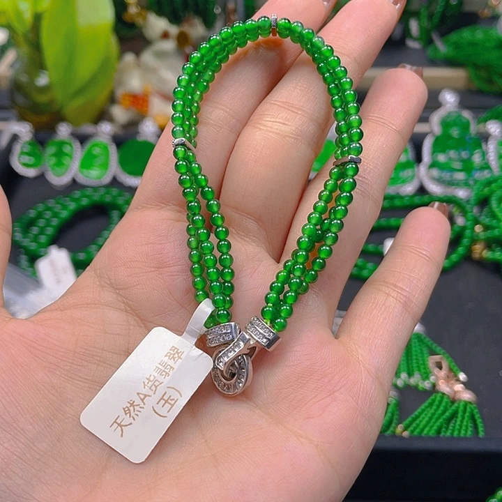 未镶嵌手链翡翠x****h圆珠手链