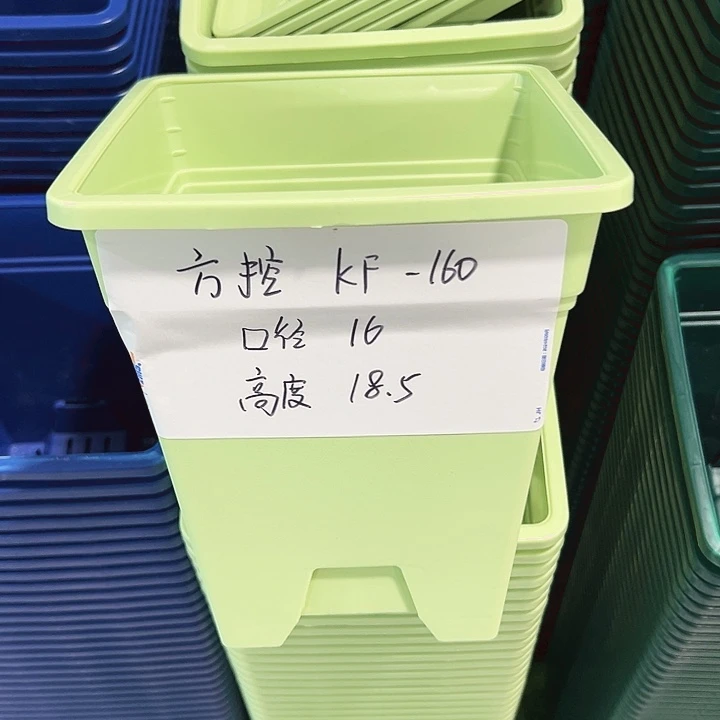 正品方盆口16高18果绿带托5只
