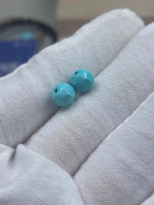 绿松石无相隔片手工切面文玩手串配饰隔珠