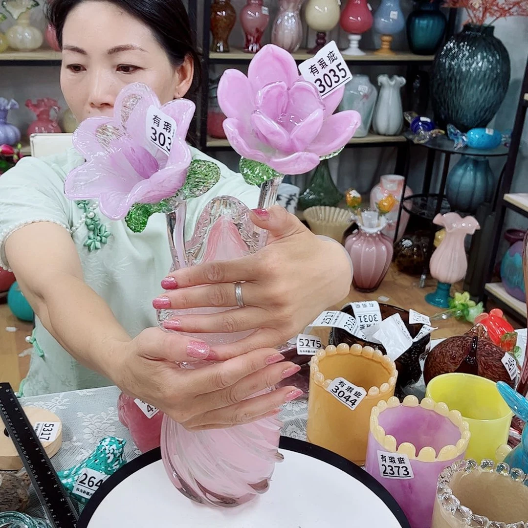 1对瞎家悦花瓶摆件