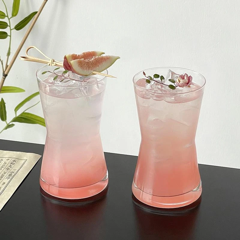 中式清透玻璃杯漏斗收腰杯微醺茶酒杯冷萃杯饮品杯果汁杯气泡水杯