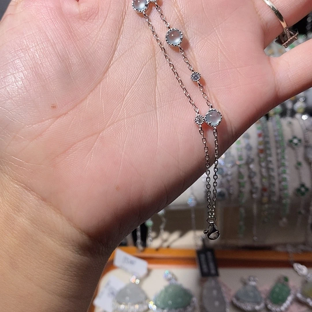 翡翠银S925镶嵌手链
