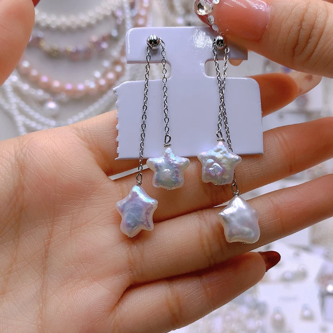 银S925镶嵌耳饰淡水珍珠