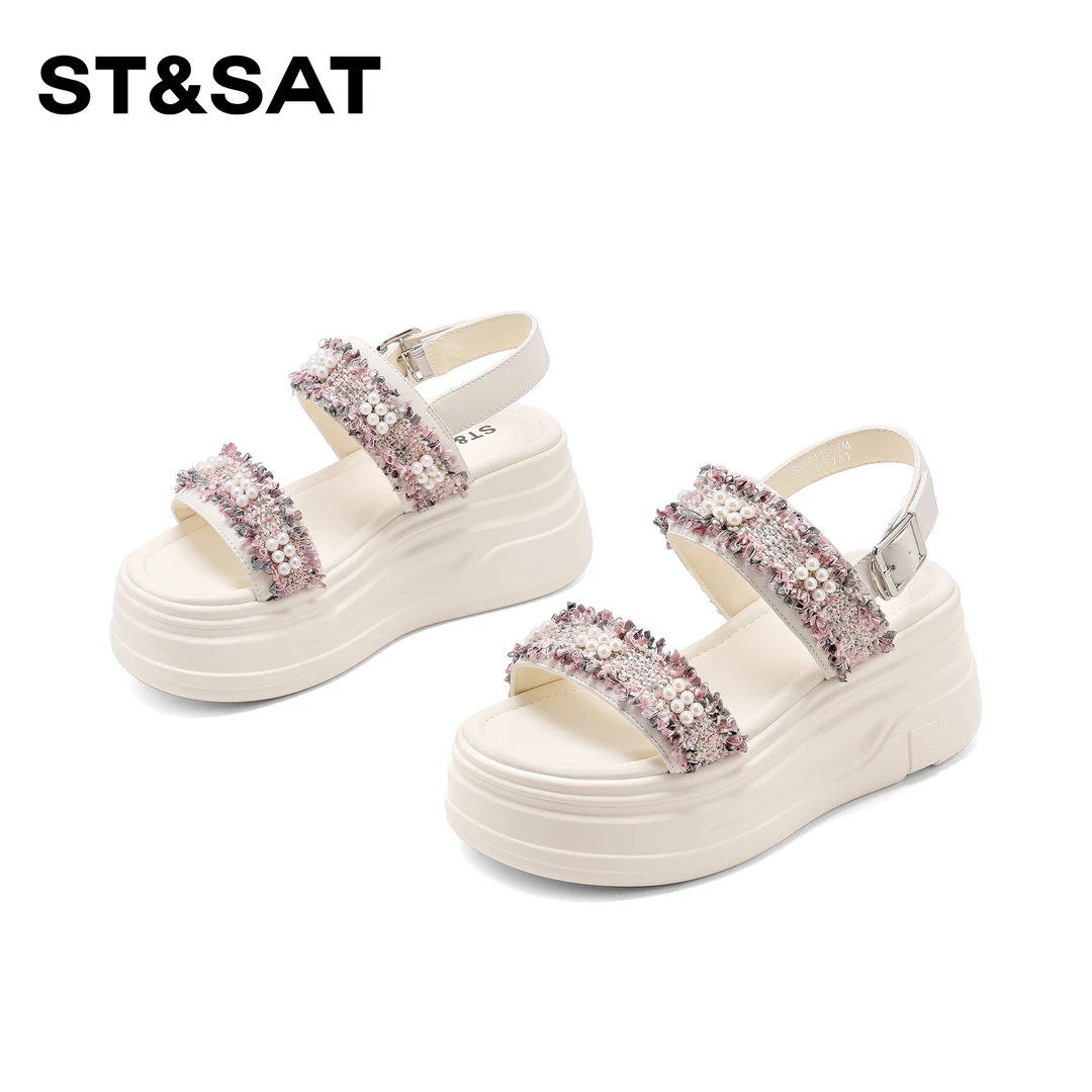 St&Sat/星期六时尚百搭潮流休闲鞋2025年新款夏季外穿凉鞋增高