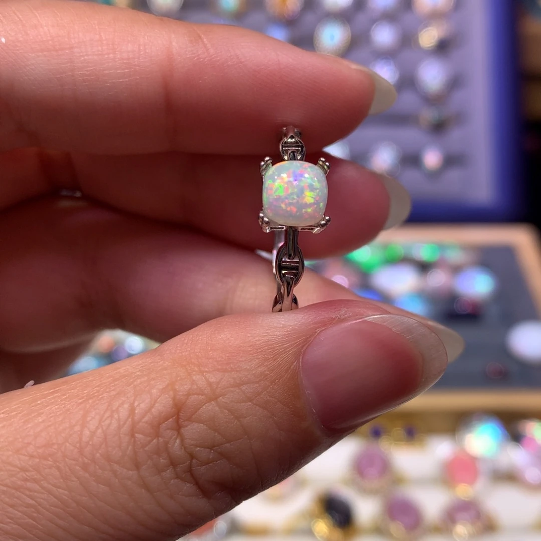 欧泊银S925镶嵌戒指款式