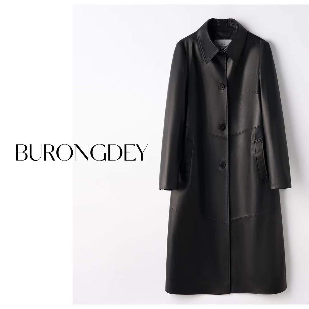 BURONGDEY/佰朗帝反季特卖25005海宁女士真皮植鞣绵羊皮皮衣风衣