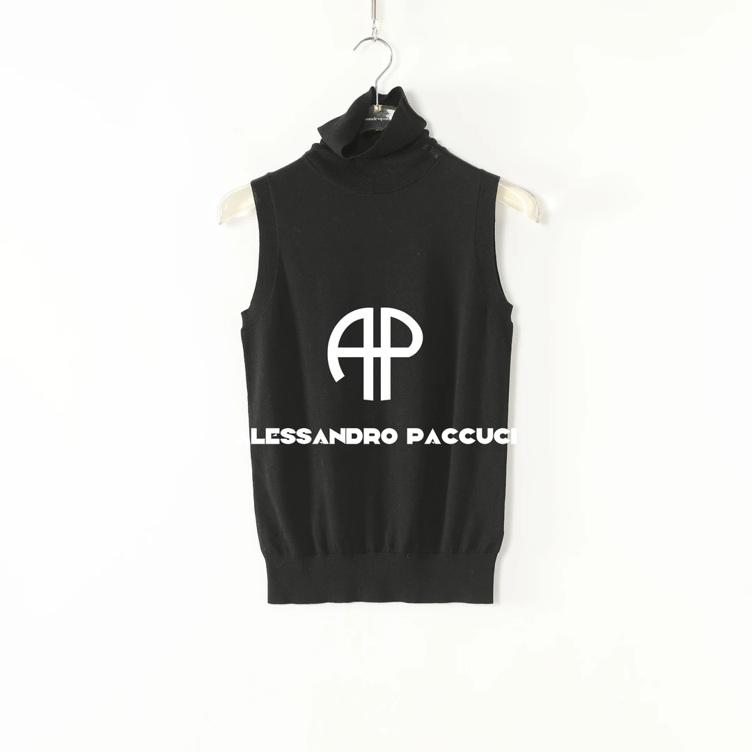 AP洛哥53150ST【黑标系列】羊毛+日本进口三醋酸高领无袖时尚背心