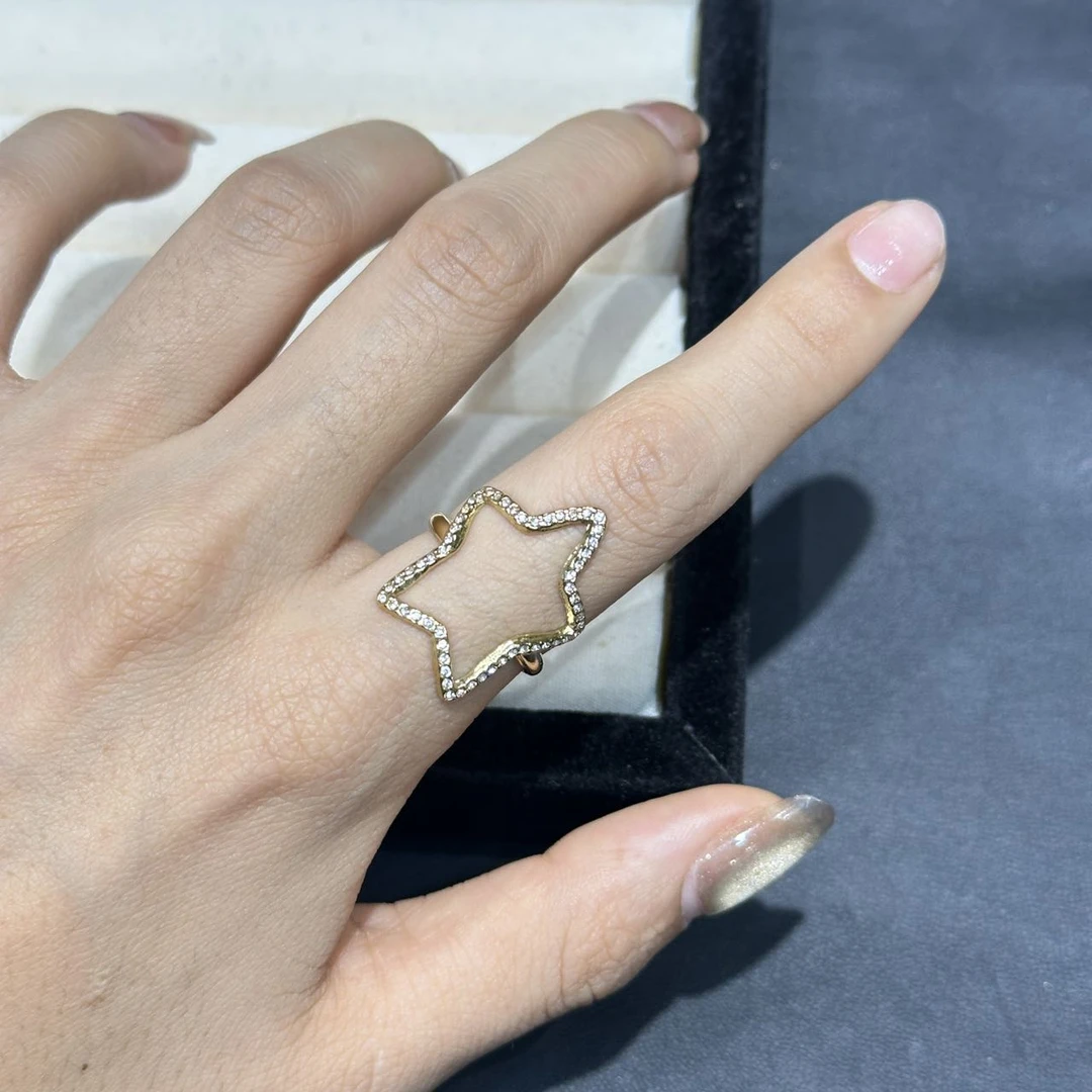 钛钢戒指 五角星戒指GULUM 580设计星星开口指环