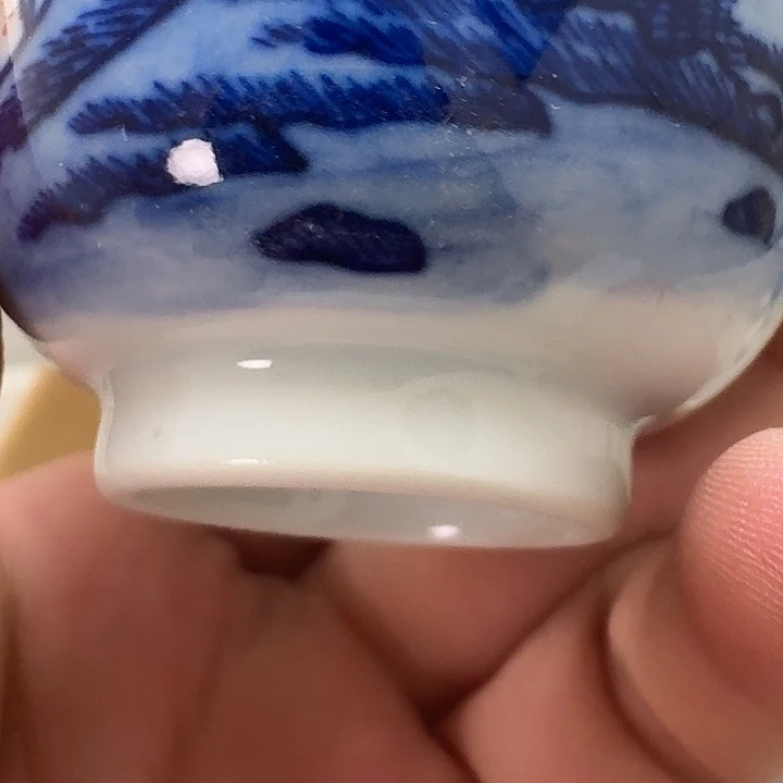 瓷片手工手绘山水客杯