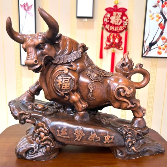 （运势如虹）福牛家居客厅玄关办公室高档装饰摆件（长30*高25cm）LXR