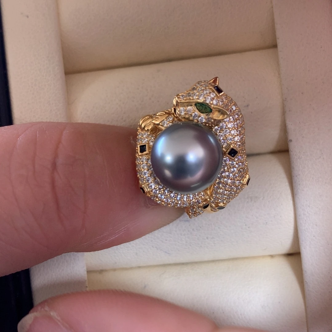 海水珍珠戒指银S925镶嵌