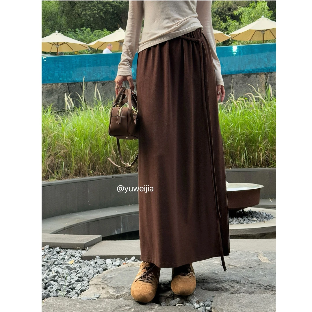 『GTYU』95%棉舒适柔软凸显身材松弛感高级半身裙