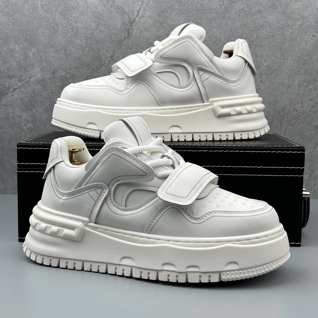 厚底板鞋男小众设计2025秋季新款时尚增高小白鞋百搭休闲运动鞋男