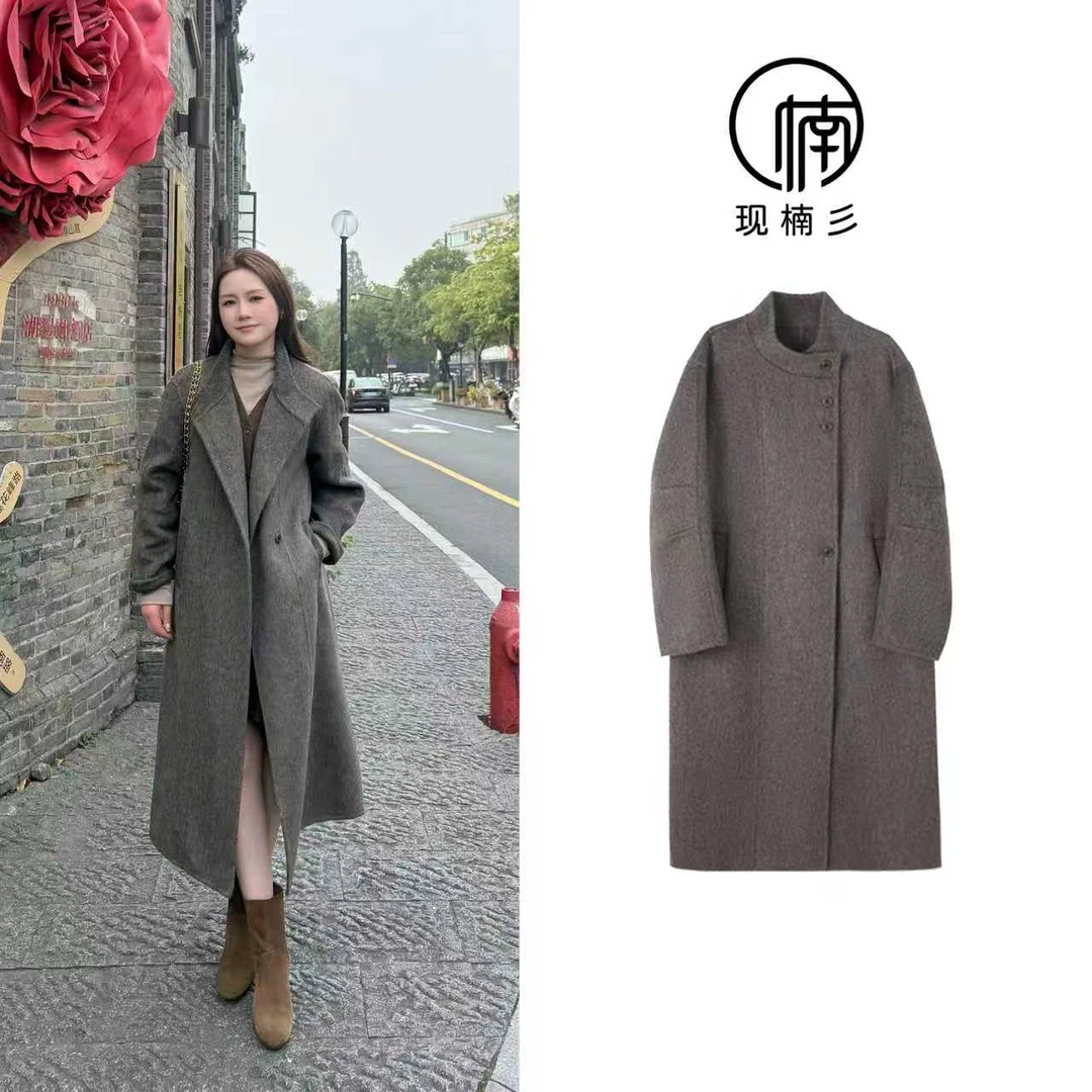 NANJIE/楠姐【冬日再现】秋冬韩系小立领保暖长款羊毛大衣XNS6685
