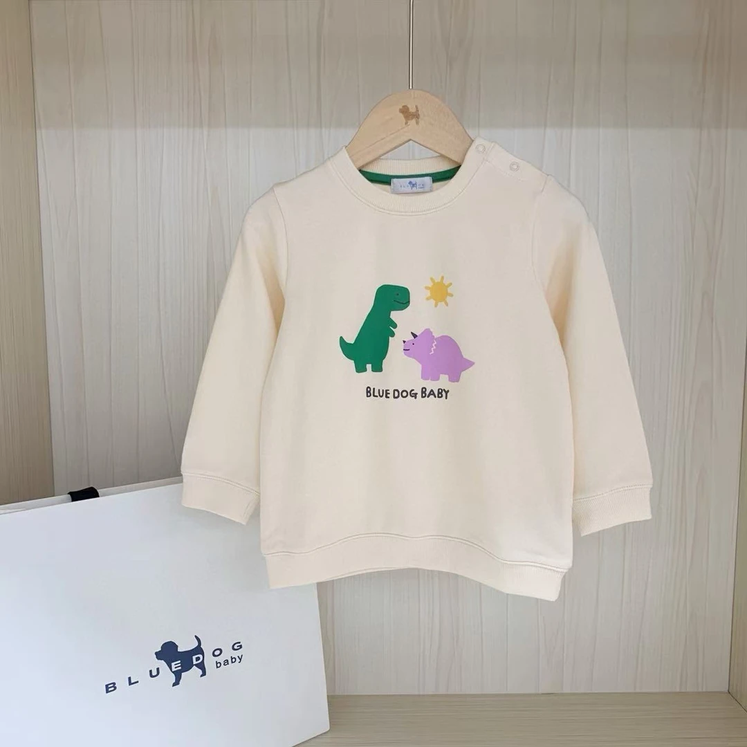 TX999小蓝狗儿童T恤霸王龙三角龙太阳印花童装