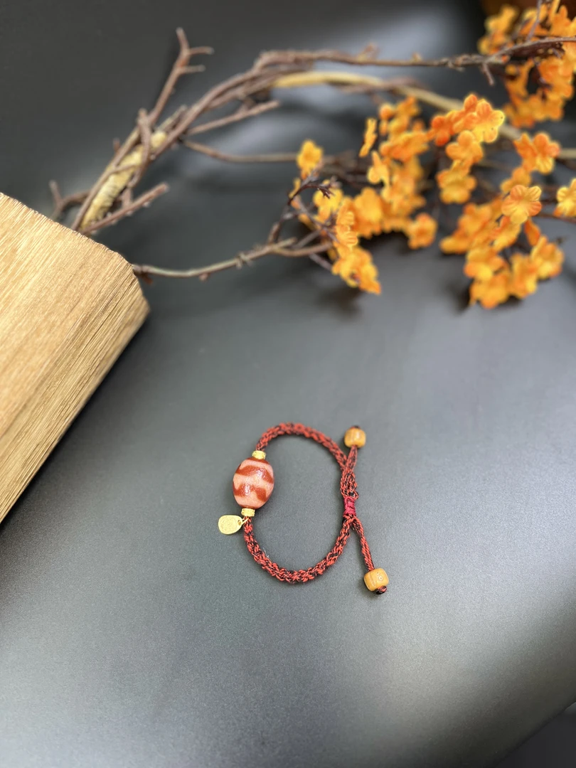 美泓精品高油红肉双虎牙手工时尚气质女士手链手串手绳天珠