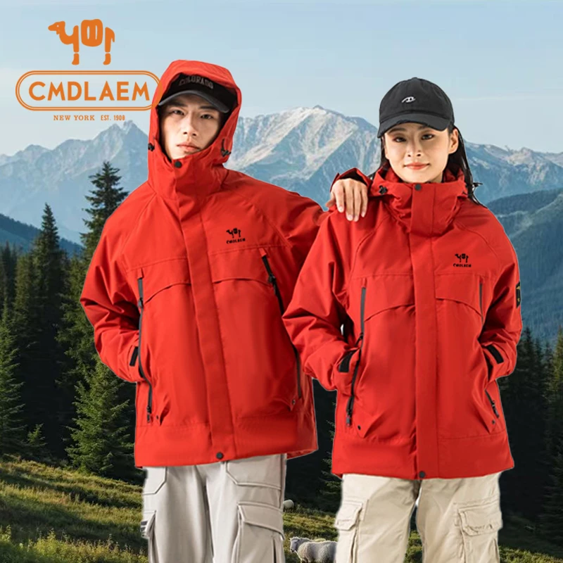 CMDLAEM石墨烯冲锋衣绵羊毛一件过冬内含防风防水保暖情侣同穿