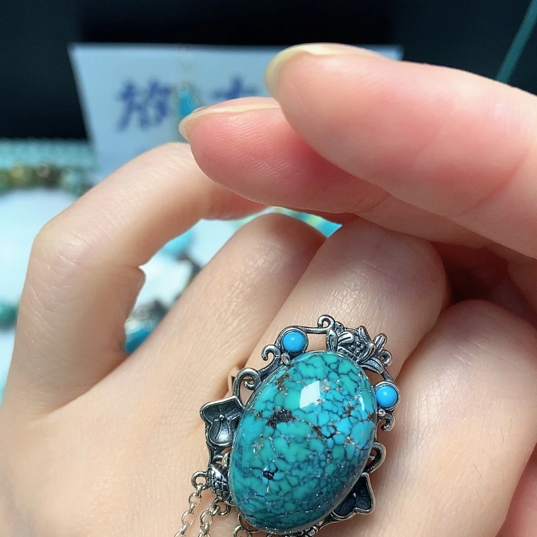 绿松石银S925镶嵌珠宝奇石