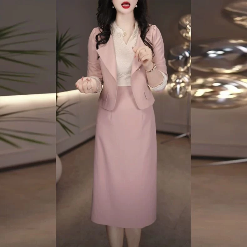 勇华玥上连衣裙女秋季2025新款洋气高端优雅显瘦气质休闲中长款裙