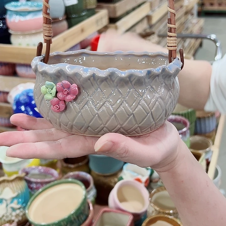 有孔，凑单福利满10元发货陶瓷多肉花盆！