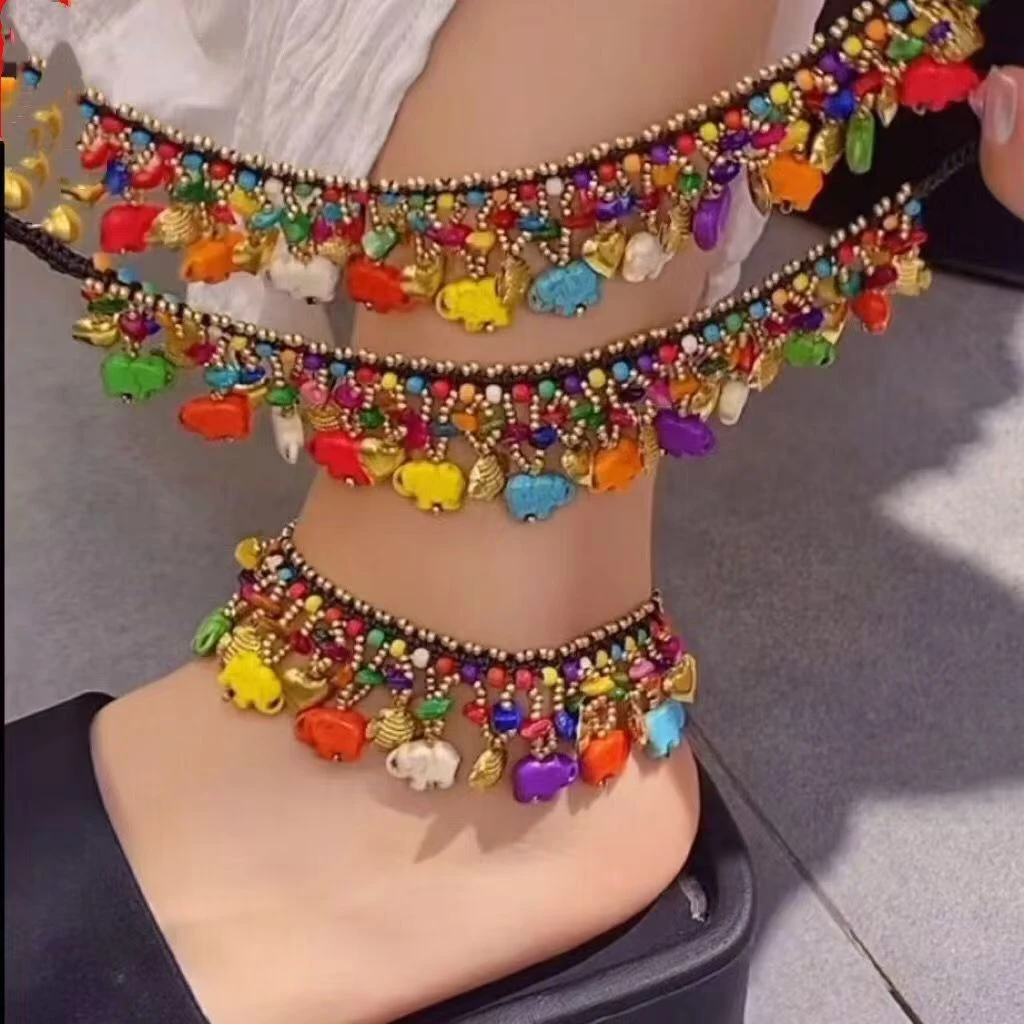 铜脚链 藏式脚链民族风森系性感脚饰复古风简约网红个性百搭脚链