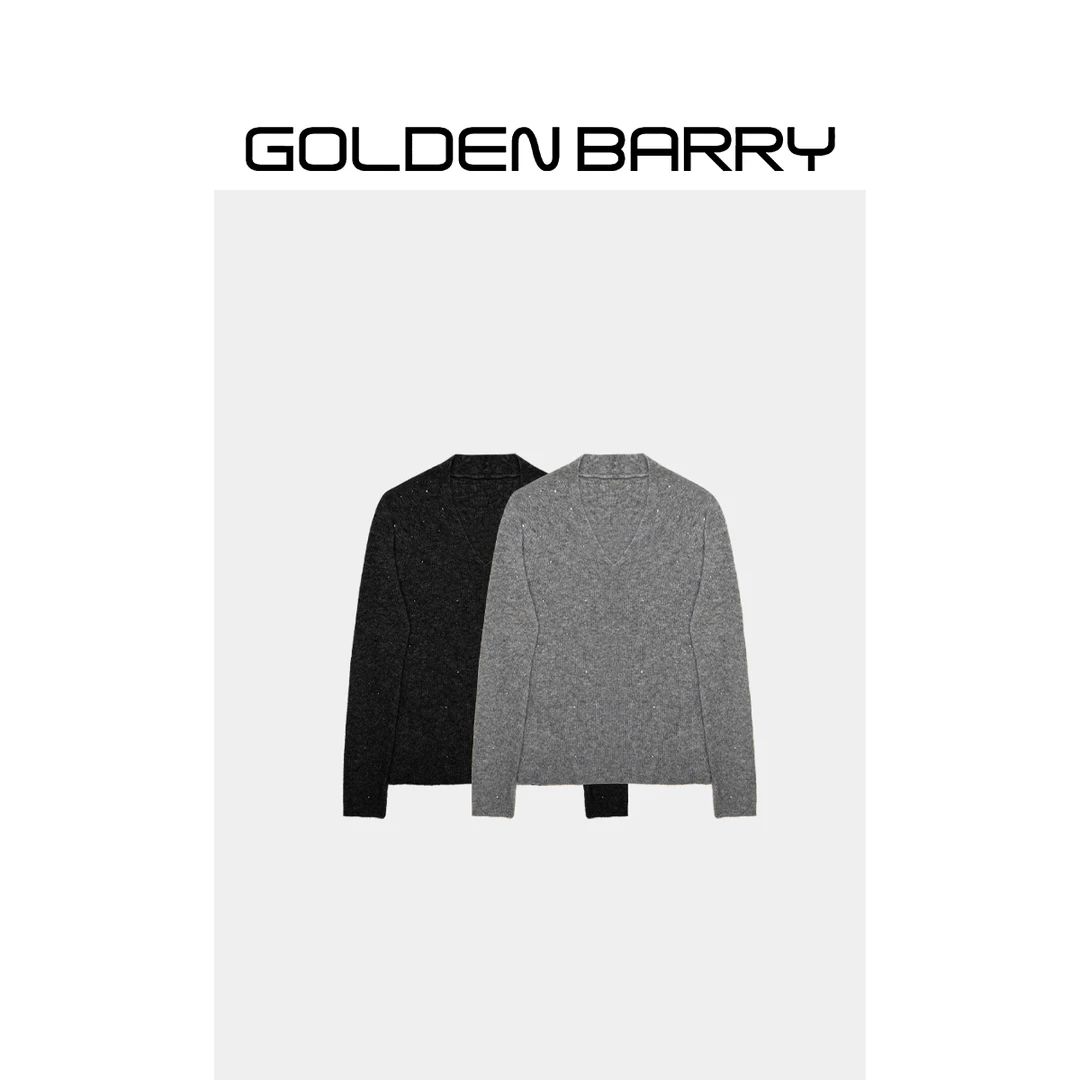 GOLDENBARRY【福 利】243072时尚V领羊绒衫/微瑕