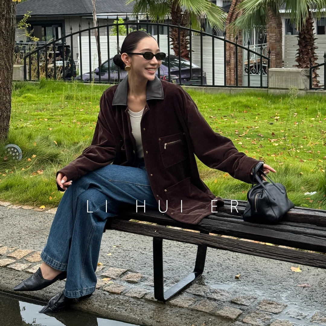 LiHuiEr李慧儿【日耳曼风车】慵懒丝绒外套设计感小众上衣LL025664