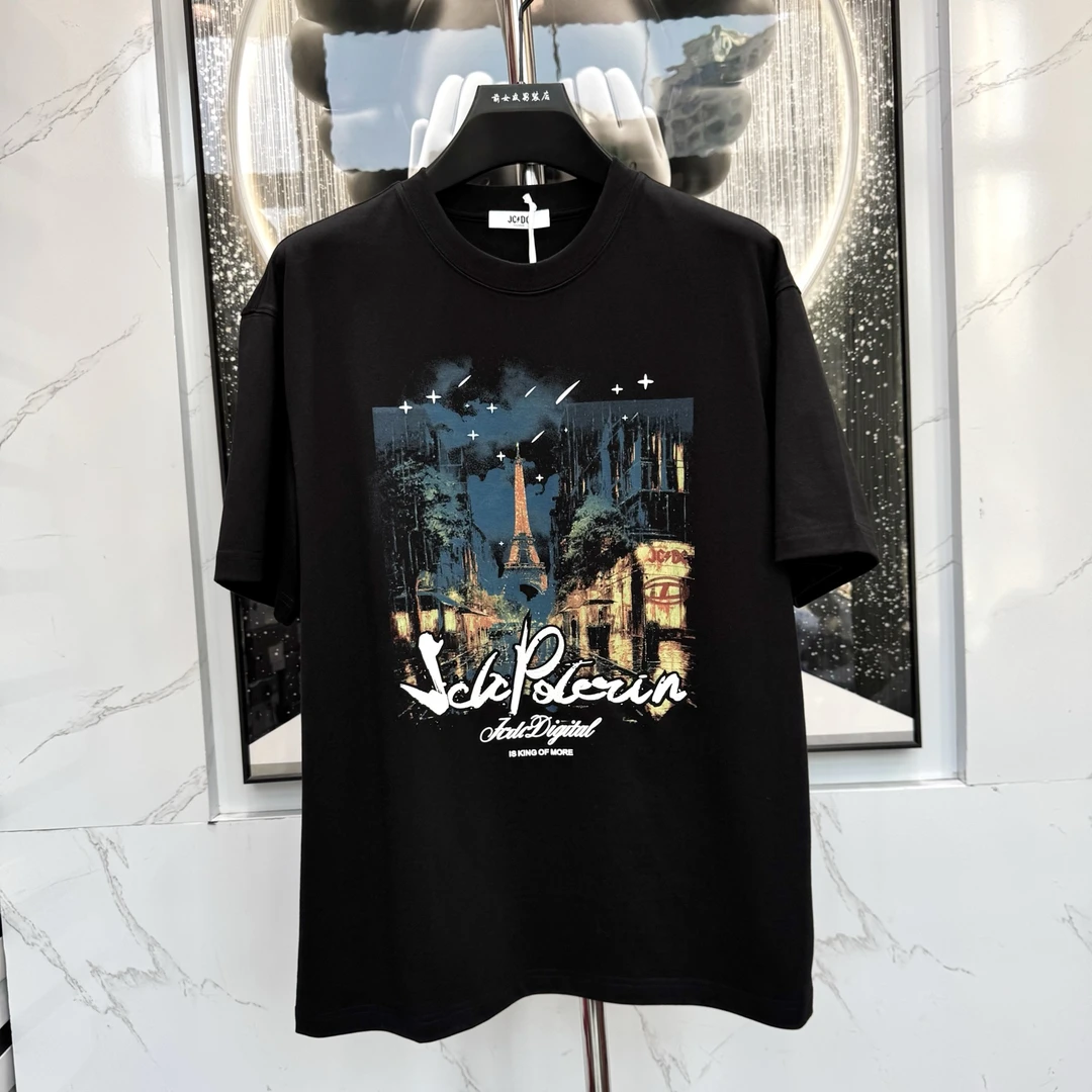 阔【JCDC短袖】新款夏季百搭潮流休闲时尚男士圆领轻奢T恤短袖2565