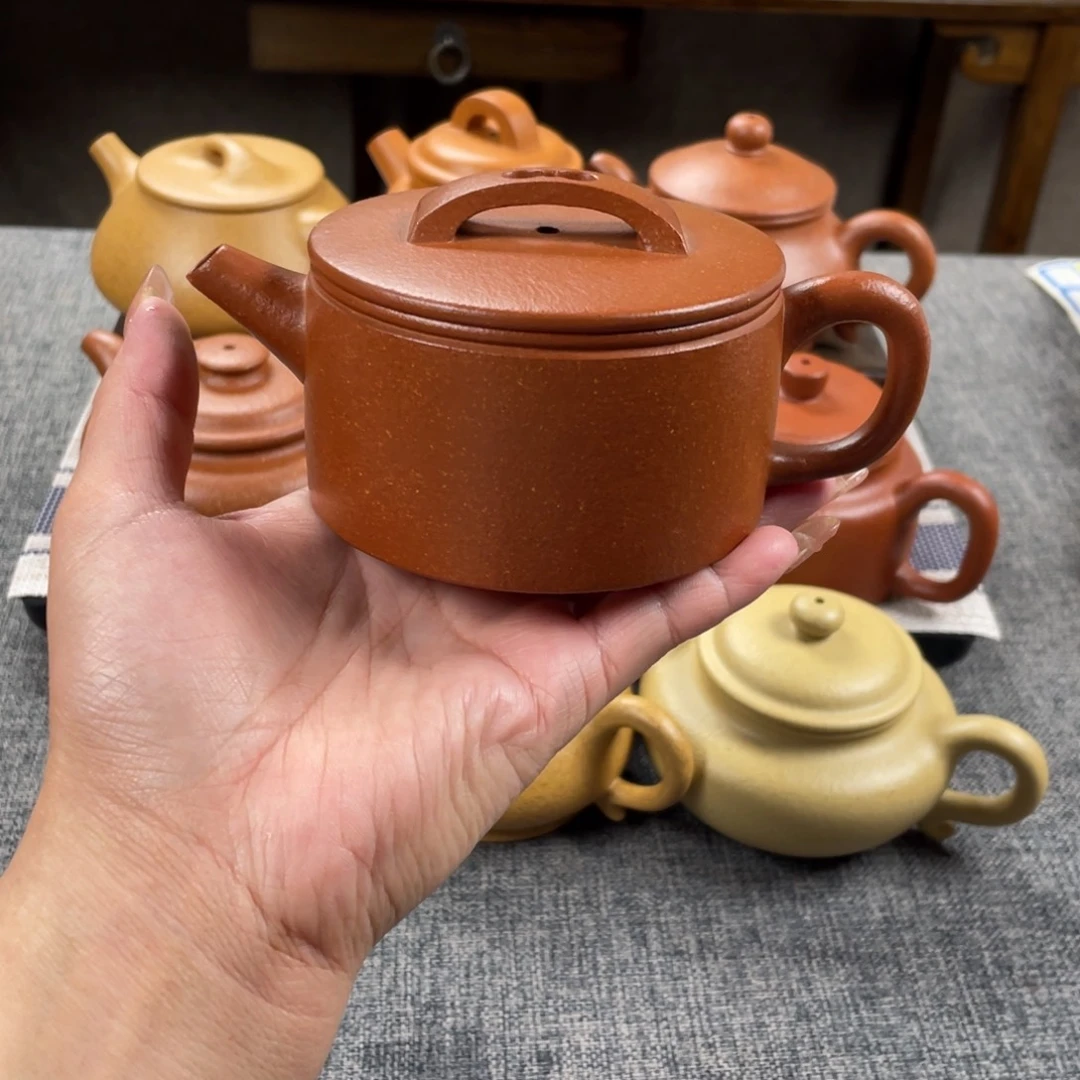 茶壶紫砂红降坡汉瓦全手30目190