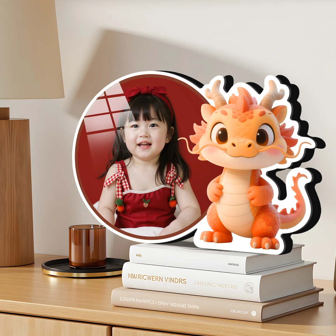 【十二生肖】可爱水晶高清相框宝宝照自拍照来图定制玄关卧室摆件