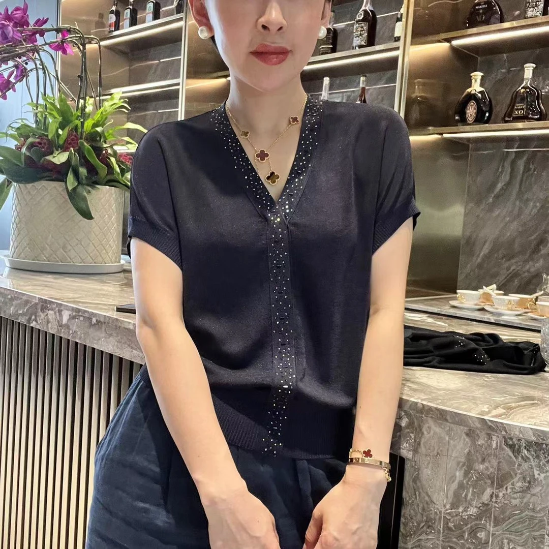 MINGGANG/名港--【露西丝】高端定制蝙蝠袖针织衫 L24041