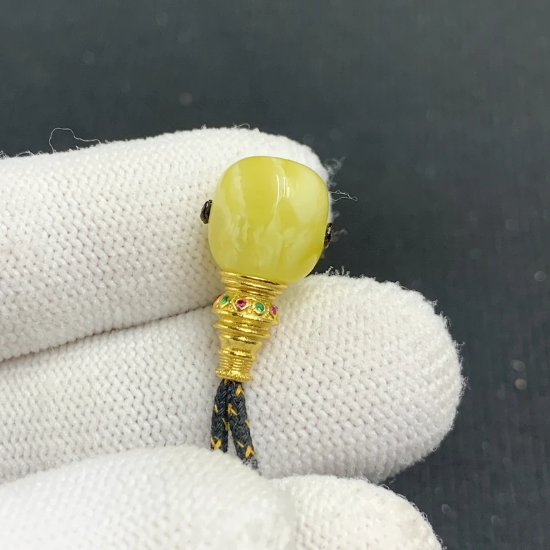 S1096原矿俄料尺寸11*20.8mm蜜蜡三通佛头单颗文玩配饰支持复检